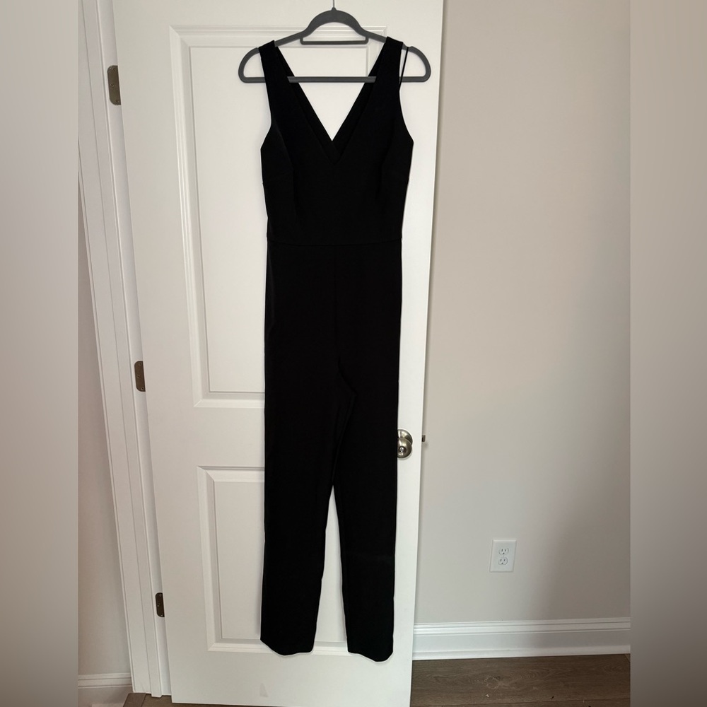 Charles Henry Classic Black Jumpsuit